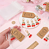 24Pcs Cherry Alloy Enamel Pendant Decorations HJEW-CP00076-3