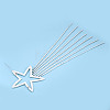 Crystal Rhinestone Star with Tassel Lapel Pin JEWB-T002-11S-3