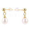 Natural Pearl Teardrop Dangle Stud Earrings PEAR-N020-06H-1