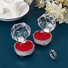 40Pcs Octagon Transparent Plastic Ring Boxes CON-CA0001-020-5