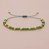 Glass & Brass Round Beads Braided Bead Bracelets RD6595-5-1