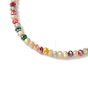 Faceted Rondelle Glass Beaded Necklace for Women NJEW-M208-01F-4