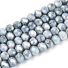 Anti-Tarnish Electroplate Rondelle Glass Beads Strands EGLA-T021-4mm-17-10-1