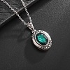 Alloy Acrylic Oval Photo Locket Pendant Necklaces for Women WGC3FDF-01-1