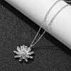 304 Stainless Steel Sunflower Pendant Cable Chain Necklaces for Women NJEW-R011-02P-2