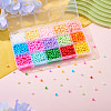 2400Pcs 15 Colors Opaque Baking Paint Glass Beads DGLA-TA0001-25-6