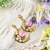 2Pcs Alloy & Resin & Acrylic Pendant Decorations HJEW-TAC0111-4
