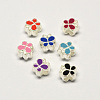 Alloy Enamel Butterfly Large Hole European Beads MPDL-R036-47-1