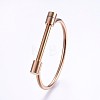 Ion Plating(IP) 304 Stainless Steel Bangles LS-BJEW-P222-14RG-1