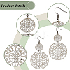 3 Pairs 3 Colors Zinc Alloy Filigree Flower Dangle Earrings for Women EJEW-AN0002-63-3