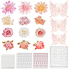 46Pcs 17 Style Cloth Rose Flower AJEW-GF0008-83-1