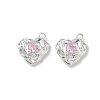 Valentine's Day Brass Micro Pave Cubic Zirconia Charms KK-P355-15S-02-1