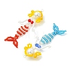 Copper Wire Wrapperd Glass Seed Beads Big Pendants PALLOY-MZ01442-3