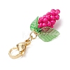 Glass Seed Beaded Grape Pendant Decoration HJEW-MZ00145-01-4