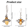 2 Pairs 2 Style Chocolate Glass Bees Dangle Earrings EJEW-AN0002-88-2