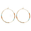 Handmade Glass Seed Beads Hoop Earrings HQ0649-4-1