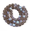 Frosted Transparent Glass Beads Strands GLAA-T032-T8mm-MBB02-2