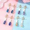 Brass Dangle Stud Earrings EJEW-JE06913-1