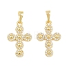 Brass Micro Pave Clear Cubic Zirconia Pendants CU-CBA48B8-01G-C-1