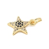 Brass Micro Pave Cubic Zirconia Charms KK-U056-41G-2