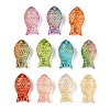 Baking Paint and Golden Metal Enlaced Glass Beads DGLA-T004-22M-1