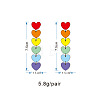 Rainbow Color Pride Flag Acrylic Heart Dangle Stud Earrings RABO-PW0001-012P-2