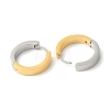 Two Tone Brass Flat Hoop Earrings EJEW-P228-02-2