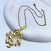 304 Stainless Steel Coral Shaped Pendant Necklaces for Women NJEW-L467-04G-2