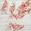 Flower Polyester Lace Embroidery Applique Patch PATC-WH0008-01-4