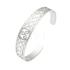 Non-Tarnish 304 Stainless Steel Triquetra/Trinity Knot Hollow Open Cuff Bangles BJEW-S154-02P-1