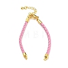 Leather Braided Cord Link Bracelets MAK-K022-01G-13-1