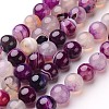 Natural Striped Agate/Banded Agate Beads Strands G-D845-01A-8mm-1