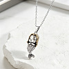 Duo Tone Alloy & Brass 3D Mermaid Pendant Necklaces for Women WGFCFC6-01-1
