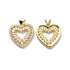 Brass Clear Cubic Zirconia Pendants KK-G446-09G-1