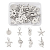 32pcs 8 Style Rack Plating Alloy Pendants FIND-EL0001-04-1