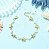 4Pcs 304 Stainless Steel & Shell Pearl Link Chains Bracelets for Women BJEW-JB13815-4