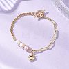 Brass Charm Bracelets BJEW-JB13362-1