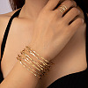 Alloy Multilayer Cuff Bangles & Cuff Rings Sets FS-WGC09BD-01-2