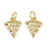 Brass Micro Pave Clear Cubic Zirconia Charms KK-A269-35G-1