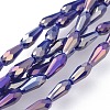 Electroplated Opaque Glass Beads Strands X-EGLA-L015-FR-B04-1