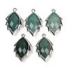 Natural Green Aventurine Faceted Leaf Pendants G-I375-04P-18-1