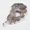 Natural Geode Agate Pendants G-G950-02P-4