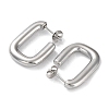 304 Stainless Steel Rectangle Ear Studs for Women X-EJEW-P234-04P-2