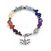 Natural & Synthetic Mixed Stone Charm Bracelets BJEW-JB04267-2