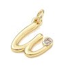 Brass Micro Pave Clear Cubic Zirconia Charms KK-D289-66G-W-2