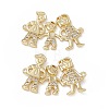 Brass Micro Pave Clear Cubic Zirconia Connector Charms KK-E068-VB362-2
