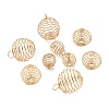 30Pcs 3 Style Iron Wire Spiral Bead Cage Pendants IFIN-YW0001-23KC-3