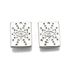 Ion Plating(IP) Brass Micro Pave Clear Cubic Zirconia Charms KK-C005-12P-2