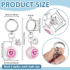 3Pcs 3 Colors Eye Alloy Resin Pendant Keychains KEYC-PH0002-38-2