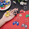 SUPERFINDINGS 24Pcs 6 Colors Plastic Keychains KEYC-FH0001-05-3